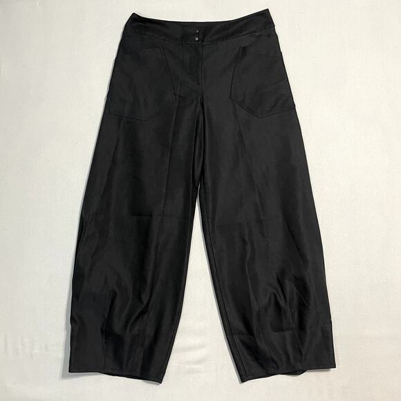 Babette Pinsky Wide Leg Pleated Trousers Black - Size XS - Picture 2 of 9